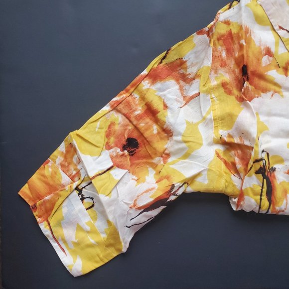 Women's Light Floral Oversized Shirt Blouse Loungewear Beach Cover Up Many uses - Picture 4 of 4